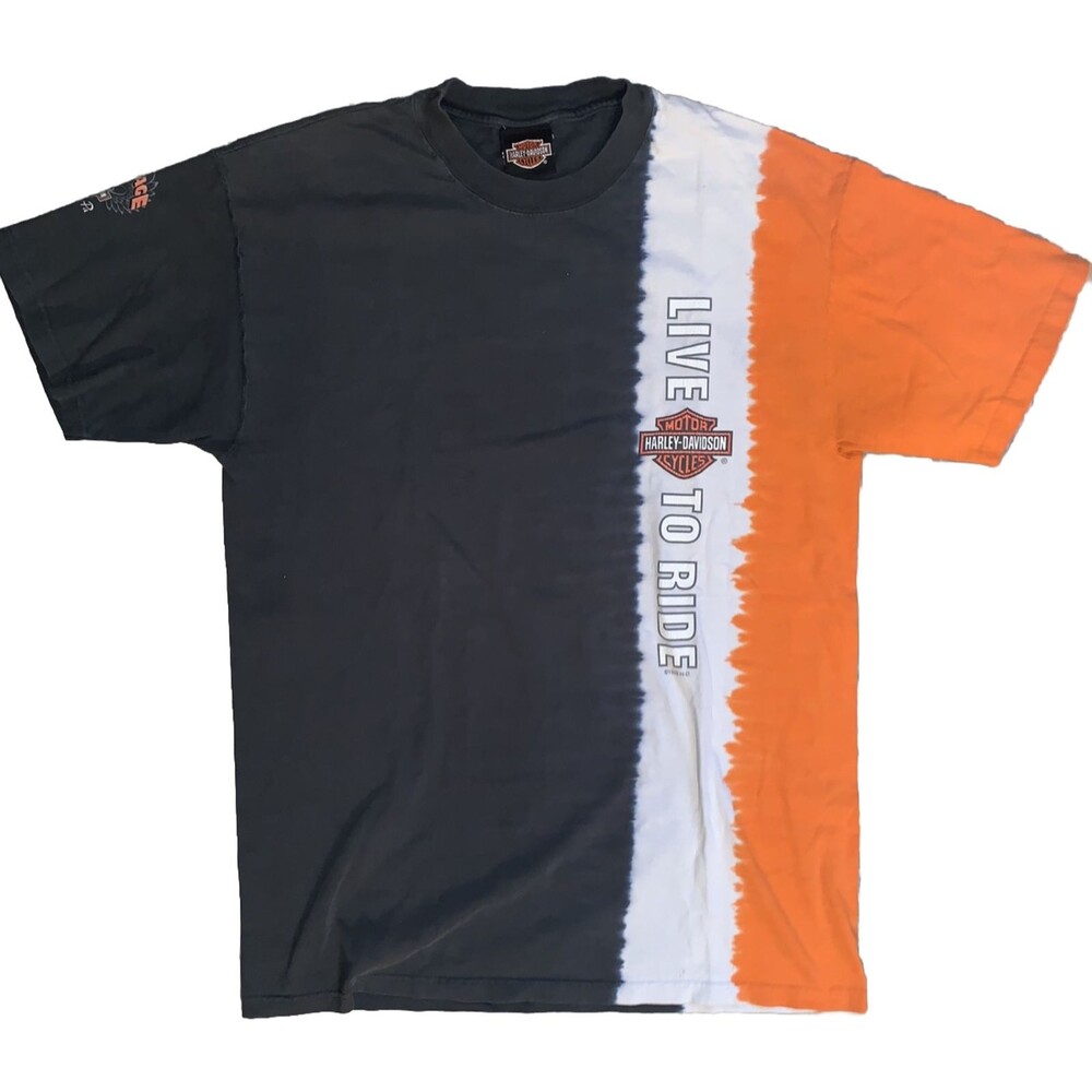Vintage 1998 Harley Davidson Live To Ride Tie Dye T Shirt Heritage Mens Medium